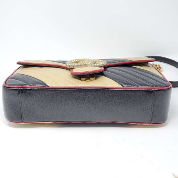 Gucci Medium Bicolor Marmont Crossbody Bag NEW - Picture 7 of 12